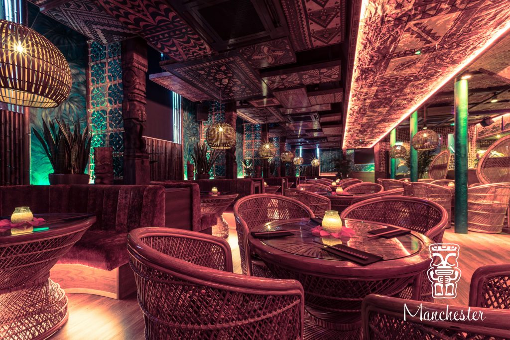 Polynesian styled interior design by CT Creative at Mahiki night club in Manchester