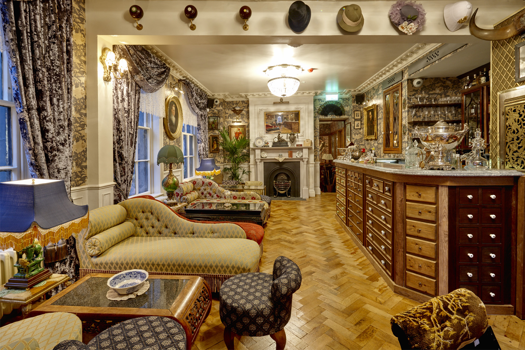 Interior shot at Foggs Gin Parlour